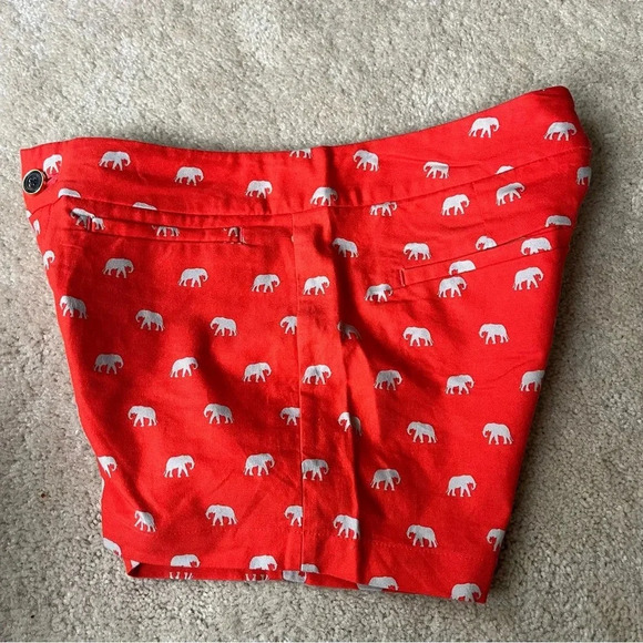 Banana Republic Women's Orange Elephant Themed Chino Shorts - Size 4 - VGUC - Picture 3 of 9